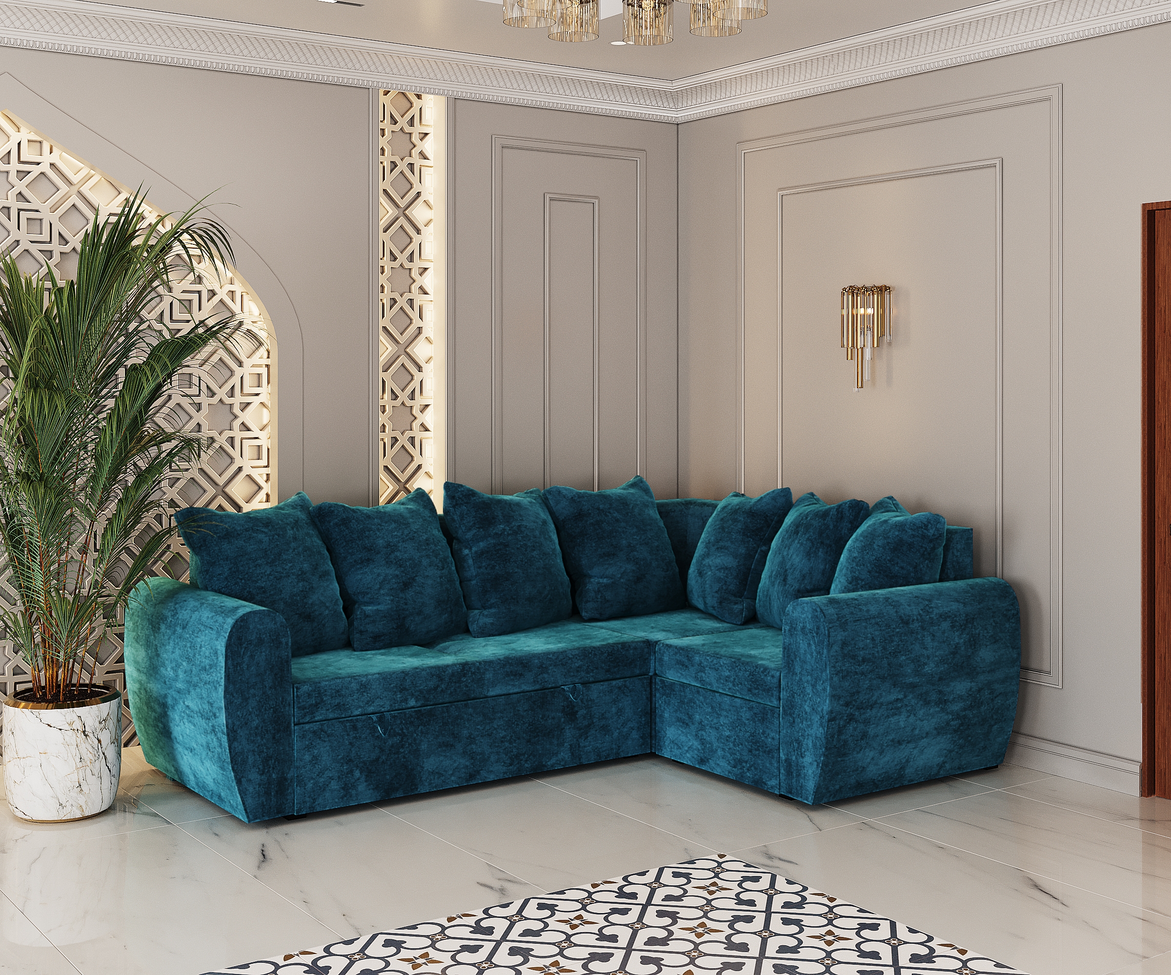 "Амели" Угловой диван пружина змейка/ велюр OWN  (2600*1850) "Амели" Угловой диван пружина змейка/ велюр OWN  (2600*1850)