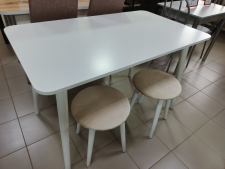 Стол обеденный ЛОФТ 1200*700 МДФ белый/белый ИП Салеева Стол обеденный ЛОФТ 1200*700 МДФ белый/белый ИП Салеева