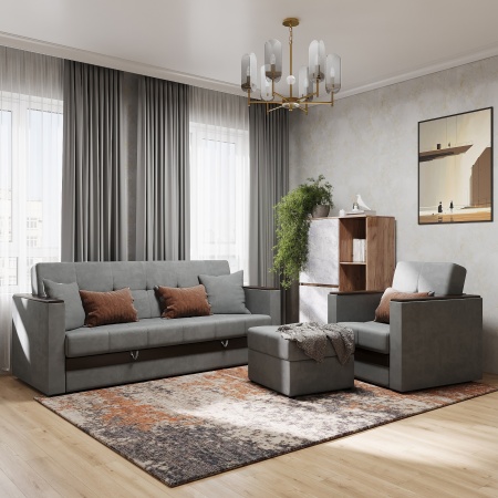 Набор мягкой мебели "Атланта" диван, пуф, кресло Набор мягкой мебели "Атланта" диван, пуф, кресло