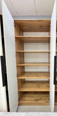 "Грейс" Шкаф 2х. ств. (900*578*2203) дуб вотан/бежевый софт тач "Грейс" Шкаф 2х. ств. (900*578*2203) дуб вотан/бежевый софт тач