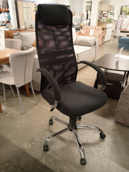 Кресло Респект Хром спинка TW односл.черн+сиденьеTW Кресло Респект Хром спинка TW односл.черн+сиденьеTW