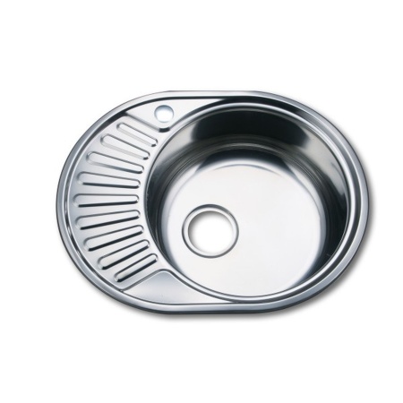 Мойка врезная овал 570 мм нержавейка сушка справа/слева Мойка врезная овал 570 мм нержавейка сушка справа/слева