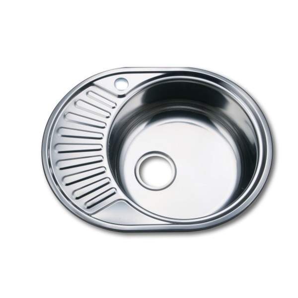 Мойка врезная овал 570 мм нержавейка сушка справа/слева Мойка врезная овал 570 мм нержавейка сушка справа/слева