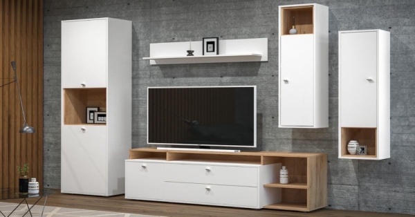 Шкаф комбинированный "Адель"(550*366*2000) белый/дуб крафт золотой Шкаф комбинированный "Адель"(550*366*2000) белый/дуб крафт золотой