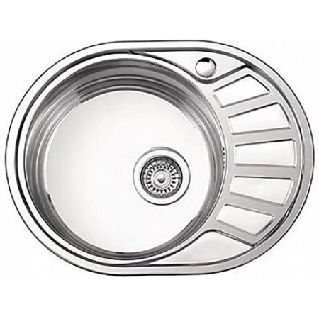 Мойка врезная овал 570 мм нержавейка сушка справа/слева Мойка врезная овал 570 мм нержавейка сушка справа/слева