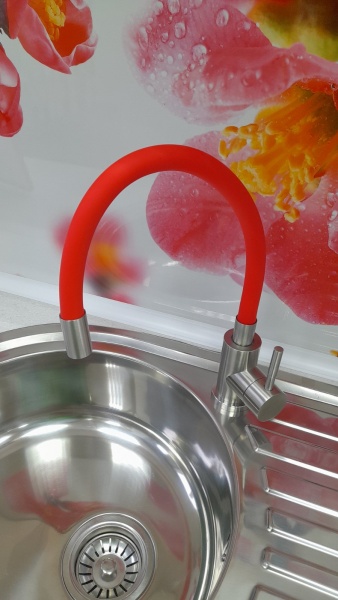 Смеситель 1 руч (В49133Е-6) красный силиконовый Смеситель 1 руч (В49133Е-6) красный силиконовый