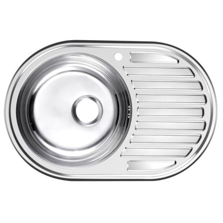 Мойка врезная овал 770 мм нержавейка сушка слева/справа Мойка врезная овал 770 мм нержавейка сушка слева/справа