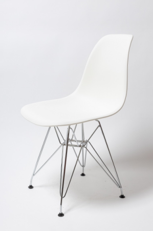 Стул SC 001А Пластик белый, ножки каркас металл хром Стул SC 001А Пластик белый, ножки каркас металл хром