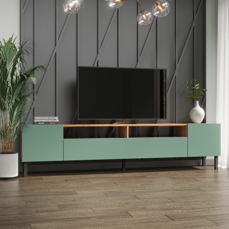 Тв тумба Соло с МДФ фасадами без фрезеровки Тв тумба Соло с МДФ фасадами без фрезеровки