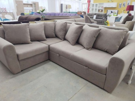 "Амели" Угловой диван пружина змейка/велюр RS  (2600*1850)