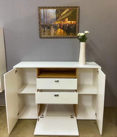 Комод "Адель" (1492*430*990) белый/дуб вотан Комод "Адель" (1492*430*990) белый/дуб вотан