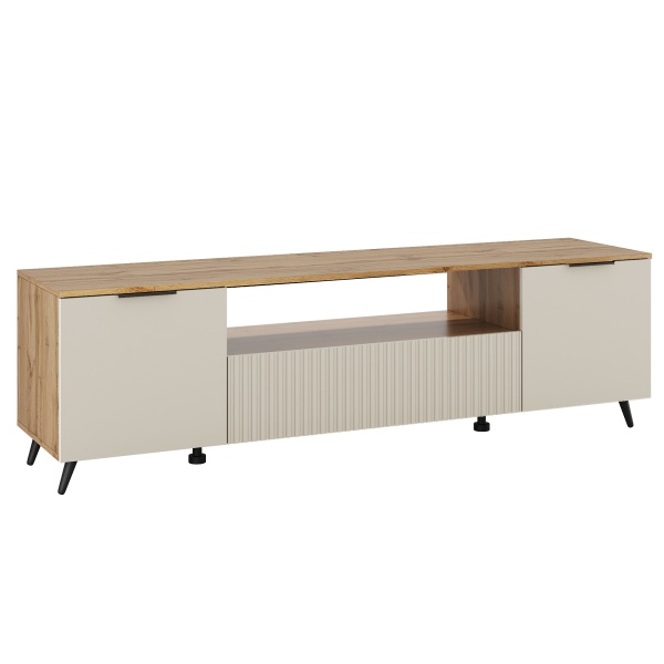 "Грейс" ТВ тумба (1802*450*531) дуб вотан/бежевый софт тач "Грейс" ТВ тумба (1802*450*531) дуб вотан/бежевый софт тач