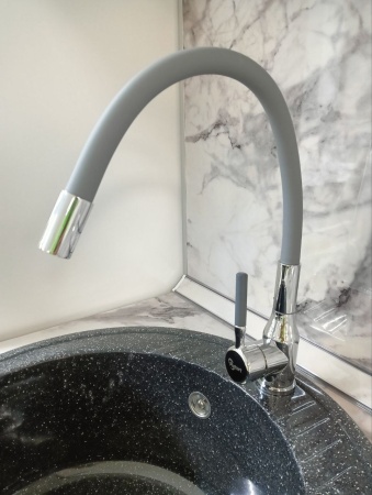 Смеситель 1 руч.( PG 540 22B 27 ) хром/серый  с фиксатором Смеситель 1 руч.( PG 540 22B 27 ) хром/серый  с фиксатором