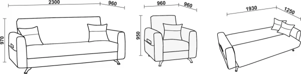 "Диван Нео 39 БД+Нео 39 Кресло"  (2300*960*970 сп.м 1930*1250) МФ "Нео-мебель" "Диван Нео 39 БД+Нео 39 Кресло"  (2300*960*970 сп.м 1930*1250) МФ "Нео-мебель"